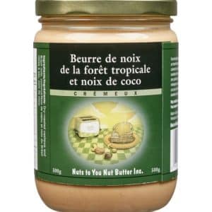 beurre de noix forÊt tropicale et noix de coco